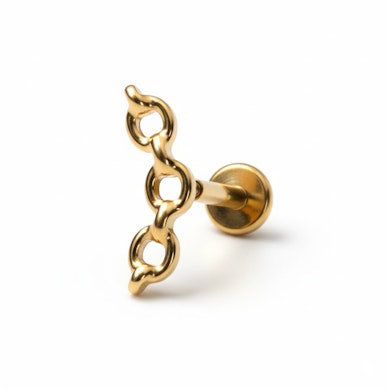 Labret en titane et chaîne