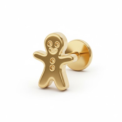Labret en titane et bonhomme de pain d'épices
