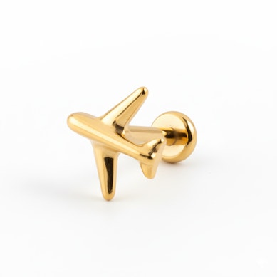 Labret en titane avec un avion