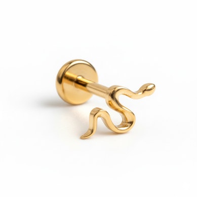 Labret en titane et design en forme de serpent