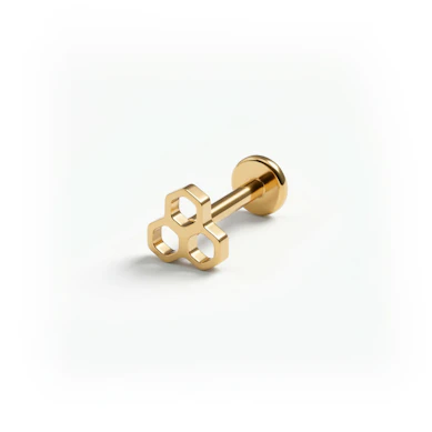 Labret en titane avec un design en nid d'abeilles