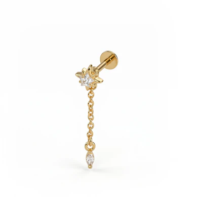 Labret avec une étoile et un charm