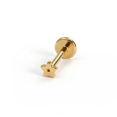 Labret en titane avec une petite étoile