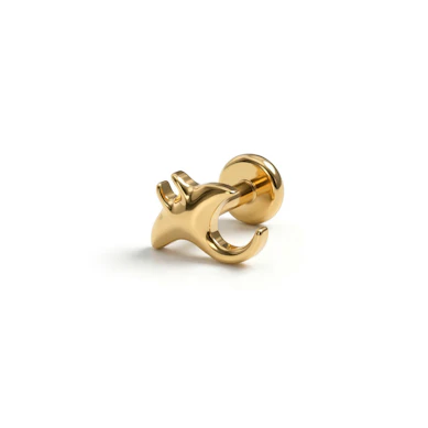 Labret en titane et design raie manta