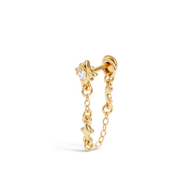 Labret avec une étoile et une lune et une chaîne