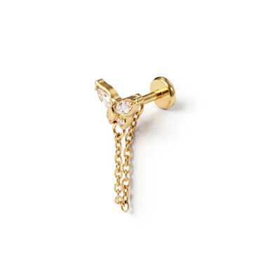Labret en titane avec design papillon et charm