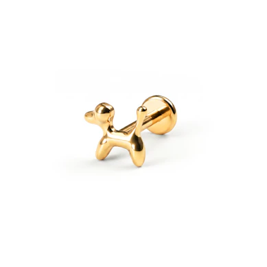 Labret en titane à motif chien en ballon