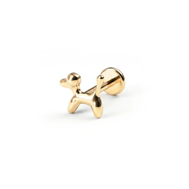 Labret en titane à motif chien en ballon