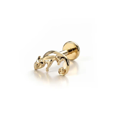 Labret en titane à motif caméléon