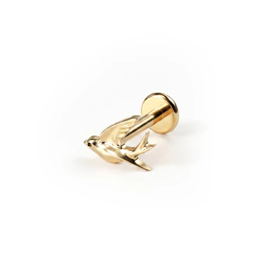 Labret en titane à motif hirondelle