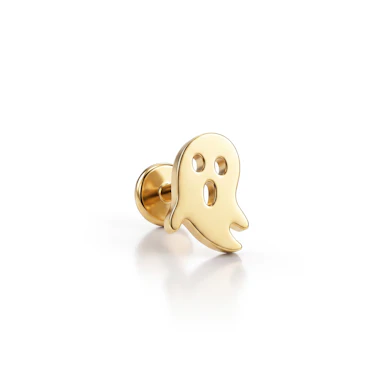 Labret en titane avec un fantôme