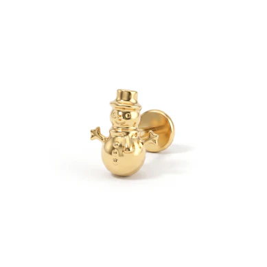 Labret en titane à motif bonhomme de neige