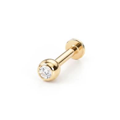 Labret en or 14K avec une pierre incrustée