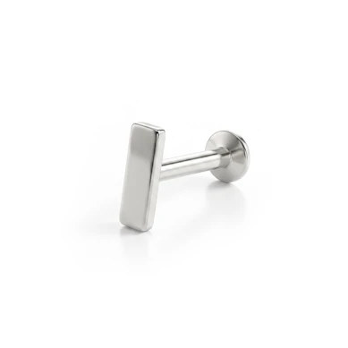 Labret avec haut rectangulaire et filetage interne