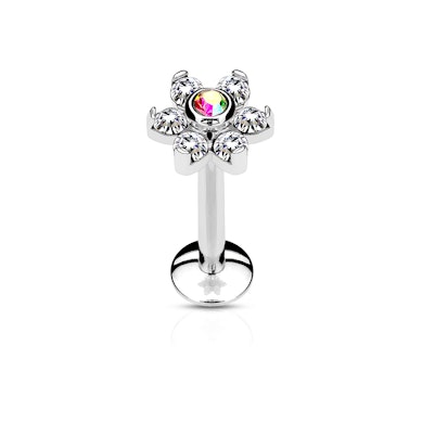 Labret avec fleur et filetage interne