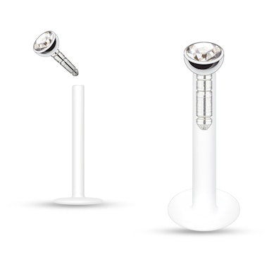 Labret en PTFE et différentes couleurs de pierre