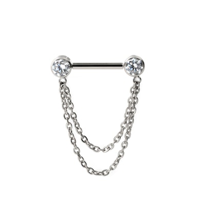 Barbell en titane pour le téton avec des chaînes