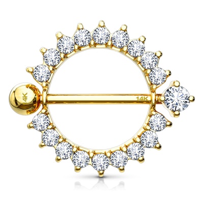 Piercing pour le téton en or 14 carats