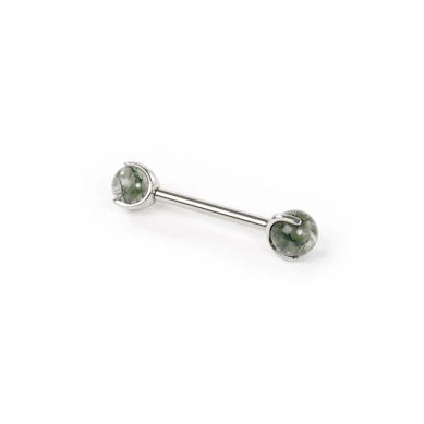 Barbell en titane pour le téton orné de pierres naturelles