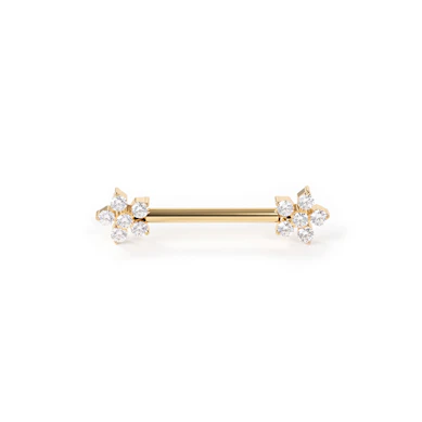 Barbell en titane pour le téton et motifs fleur