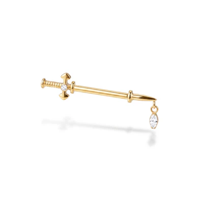 Barbell dague en titane pour le téton orné de pierres