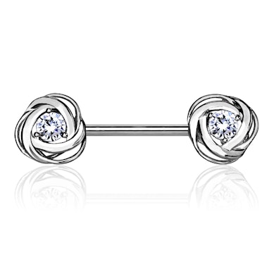 Piercing pour le téton avec pierre en forme de rose