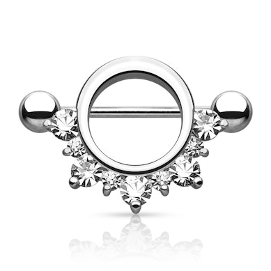 Piercing pour le téton avec pierres en arc