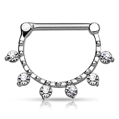 Clicker pour le téton avec 6 pierres claires