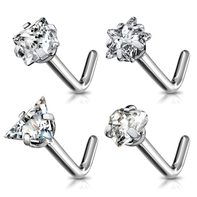 Piercing pour le nez en titane avec différentes formes
