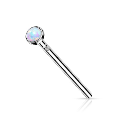 Piercing pour le nez fishtail en or 14K avec opale sertie