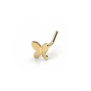 Stud de nez en titane avec un papillon