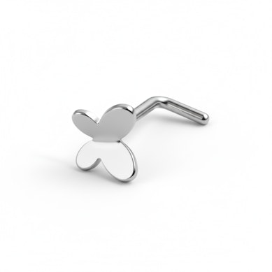 Stud de nez en titane avec un papillon