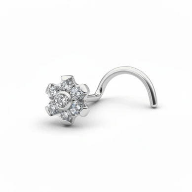 Stud de nez en titane avec une fleur
