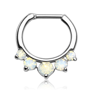 Septum avec deux pierres opales