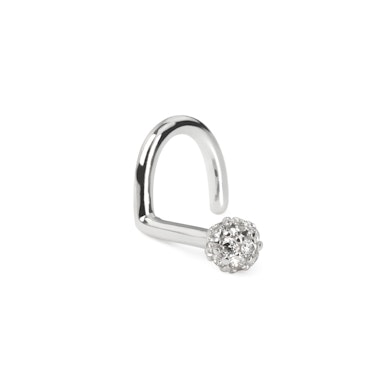 Vis de nez en or 14 carats avec pierres en zircone serties