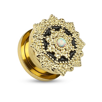 Plug avec détails et pierre opale