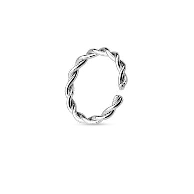 Anneau ouvert simple torsadé en or 14 carats