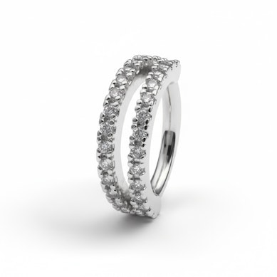 Anneau avec double rangée de pierres