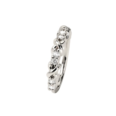 Anneau torsadé avec motif croisé orné de pierres