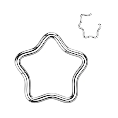 Anneau segment en titane et forme d'étoile