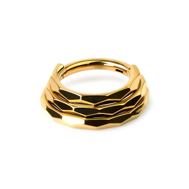 Triple anneau en titane et motif diamant