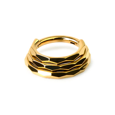Triple anneau en titane et motif diamant