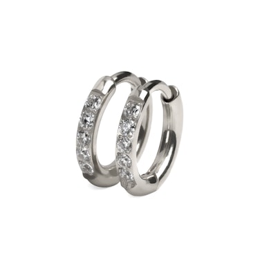 Paire de créoles en titane ornées de pierres