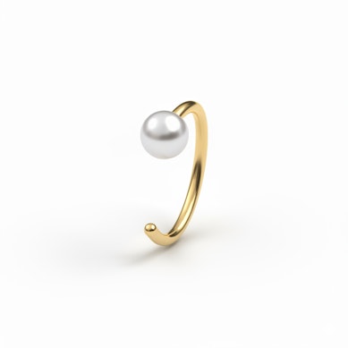 Anneau ouvert en titane avec une perle