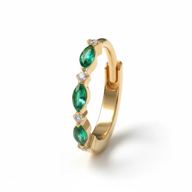 Anneau en titane avec pierres colorées