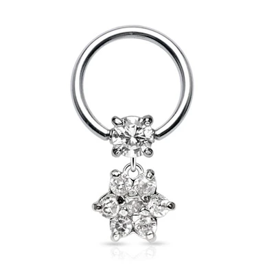 Anneau avec pendentif fleur