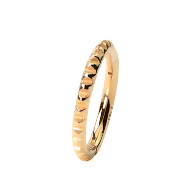 Anneau à charnière en or 14 carats avec motif pyramidal