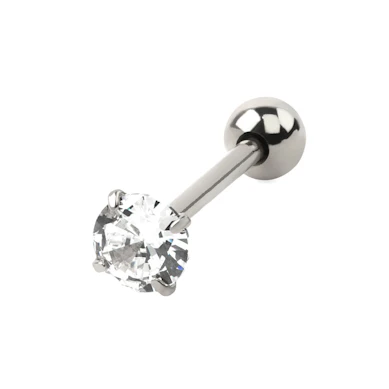 Piercing pour la langue avec une pierre ronde
