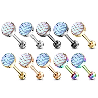 Piercing pour la langue avec un design changeant de nuance