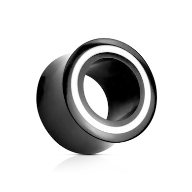 Tunnel noir en corne avec anneau blanc